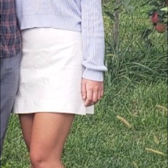 Express Ivory A-Line Structured High Waisted Skirt - Picture 9 of 10